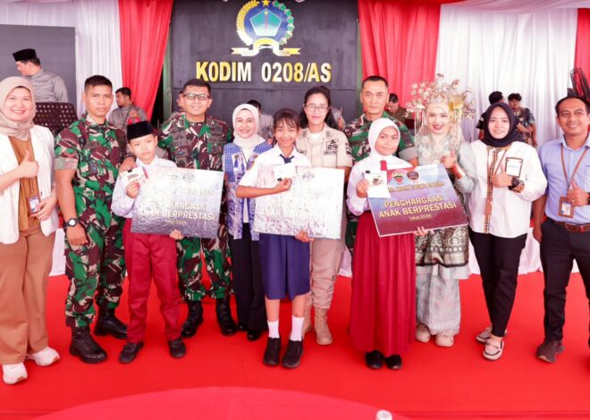 Hadiri Peresmian Masjid Al-Ikhlas Kodim 0208/AS, BRI BO Kisaran Serahkan Penghargaan bagi Anak Prajurit Berprestasi