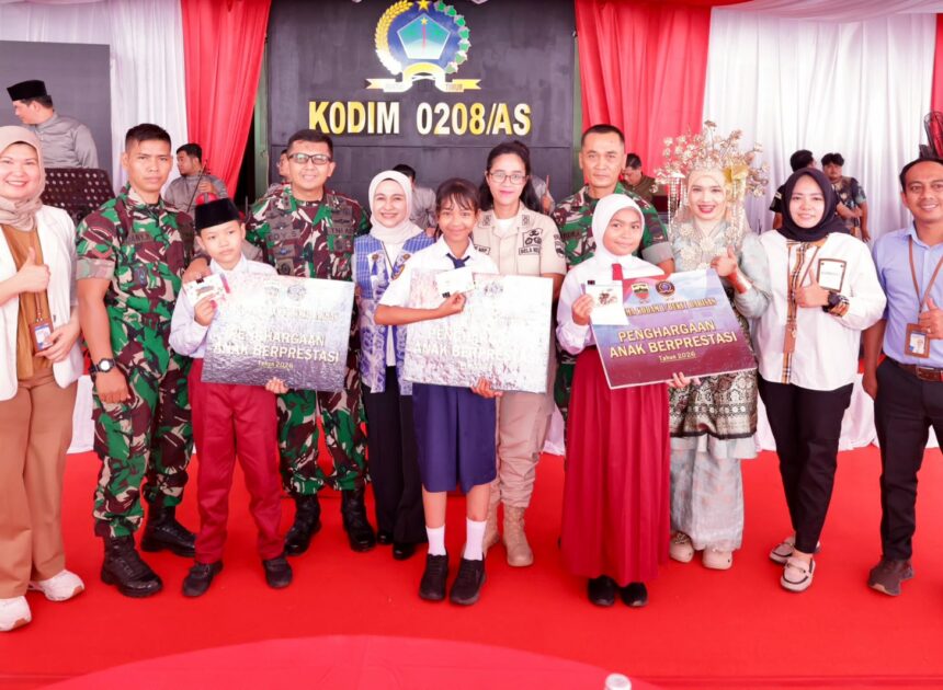 Hadiri Peresmian Masjid Al-Ikhlas Kodim 0208/AS, BRI BO Kisaran Serahkan Penghargaan bagi Anak Prajurit Berprestasi
